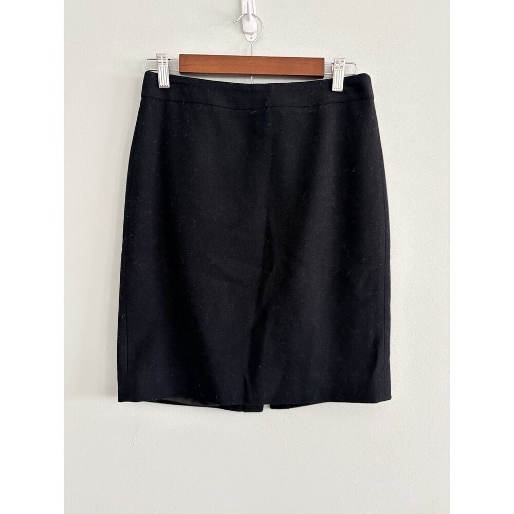 J. Crew The Pencil Skirt no. 2 Womens Size 2 Black Wool Blend Career Business